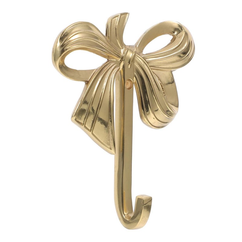 Gold Brass Bow Knot Wall Hooks Large Decorative Hanger for Coats Towels Bathroom Bedroom - Image 2