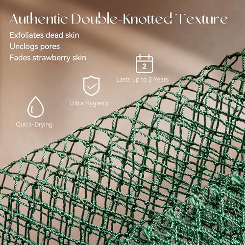 CORATED African Net Sponge with Knots Authentic, Shower Loofah Exfoliating Bath Sponge, Body Scrubber for Women Daily Use Body Care, Travel Portable Bath Accessories for Bathroom - Image 4