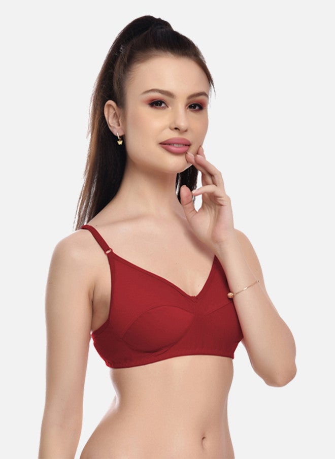 FIMS Black & Maroon Pack Of 2 Solid Bra - Image 3