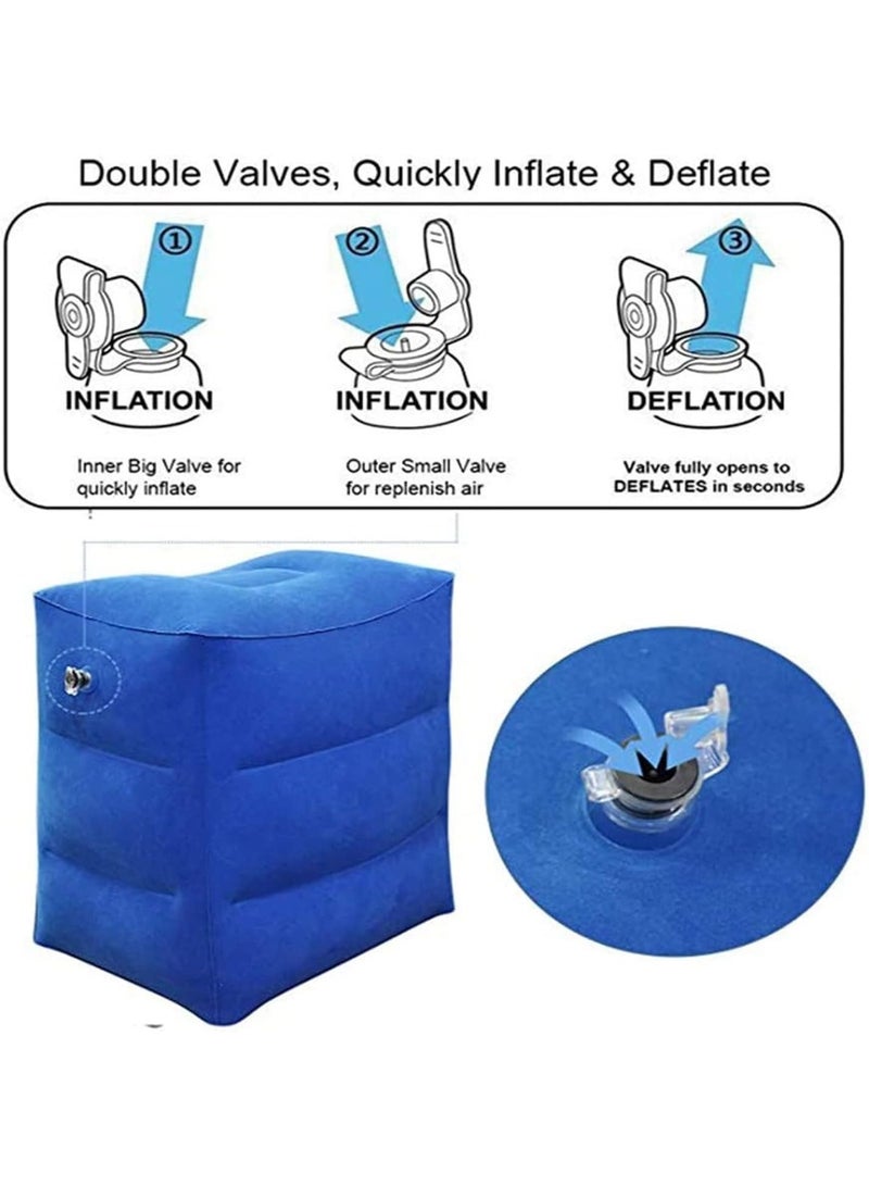 U-HOOME 2 pcs Inflatable Travel Foot Rest Pillow | Kids Airplane Bed | Adjustable Height Leg Pillow | Make a Flat Bed for Kids and Toddlers | Great for Airplane, Train, car - Image 4