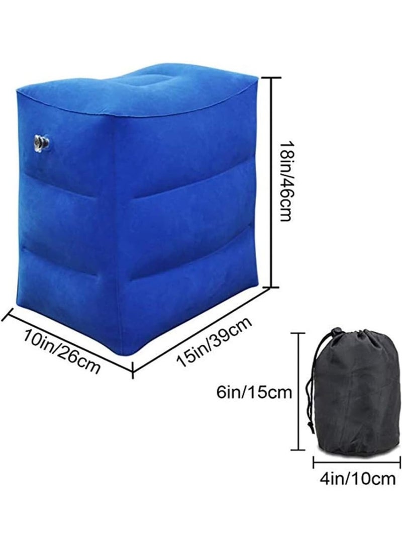 U-HOOME 2 pcs Inflatable Travel Foot Rest Pillow | Kids Airplane Bed | Adjustable Height Leg Pillow | Make a Flat Bed for Kids and Toddlers | Great for Airplane, Train, car - Image 2
