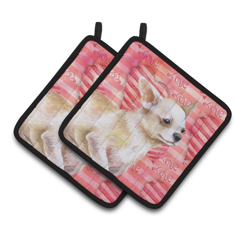Caroline's Treasures ""Caroline's Treasures Chihuahua Leg Decorated pot holder  7.5H x 7.5W  Love is a Dog""