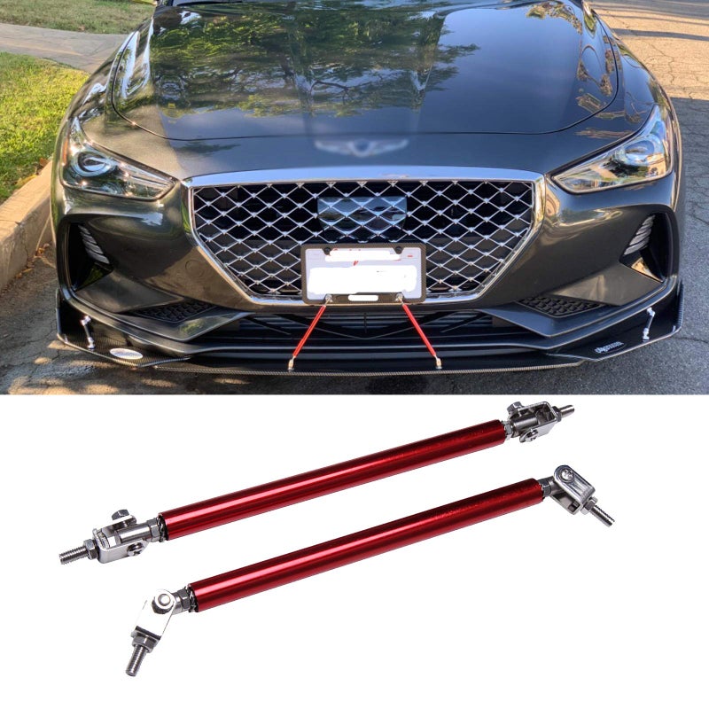 Rich Choices Adjustable 1013 Front Bumper Lip Splitter Diffuser Strut Rod Tie Bars Fit Most VehiclesRed