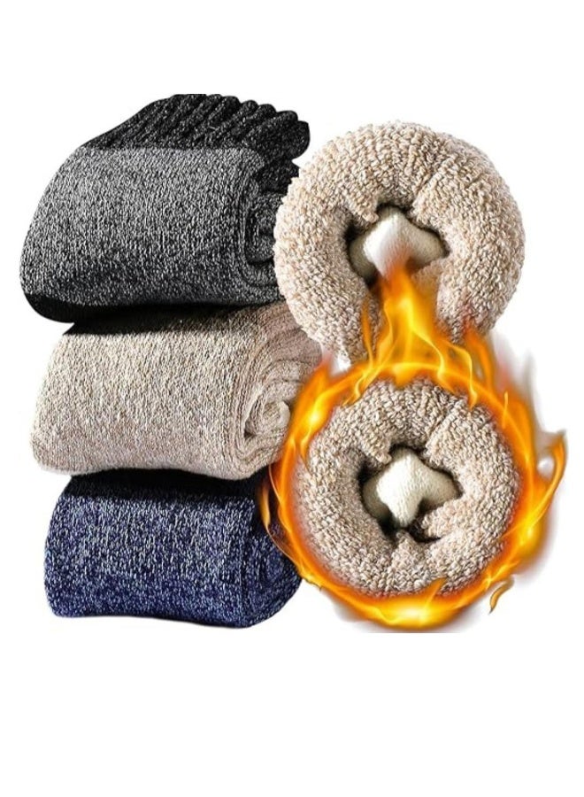 Soft, warm, comfortable and thick casual winter wool socks designed for winter with a classic touch and knitted material, unisex (6 pairs) one size - Image 2