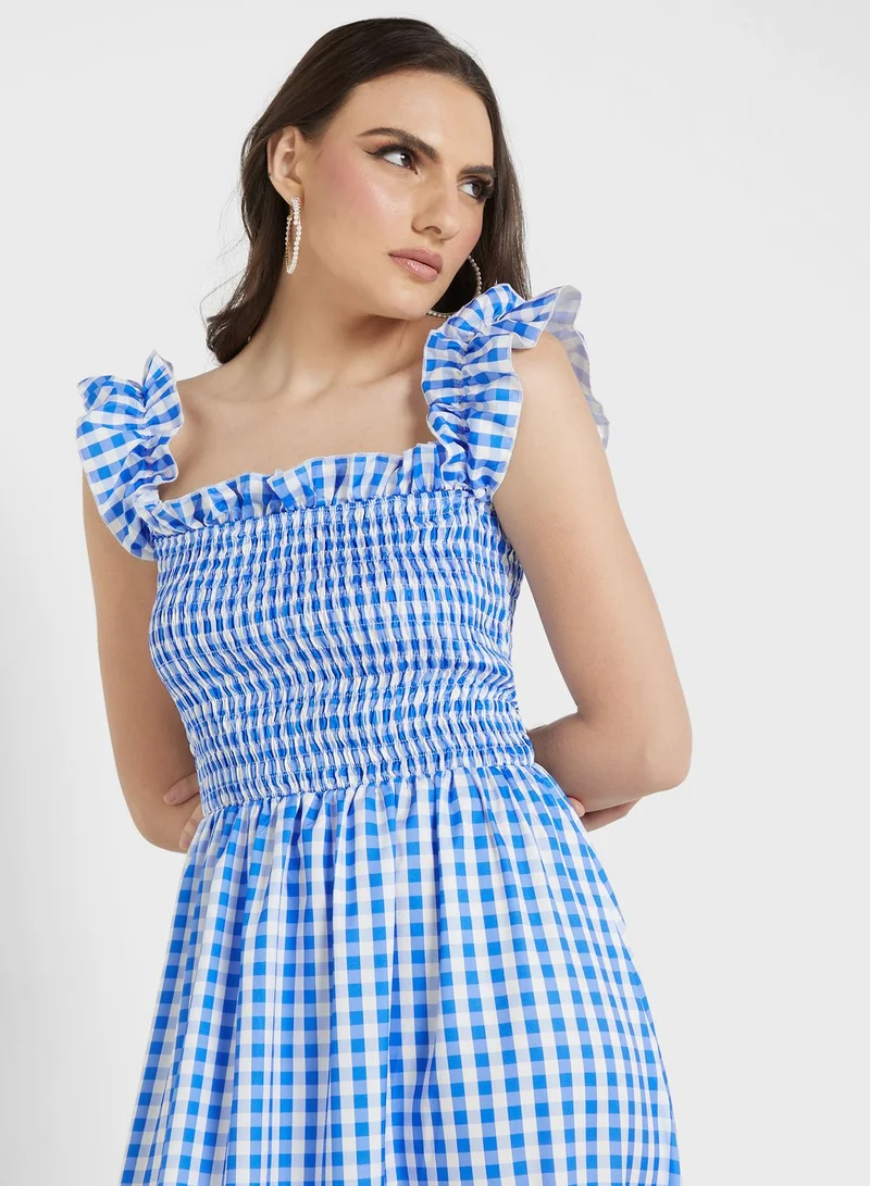 ELLA Gingham Ruffle Dress