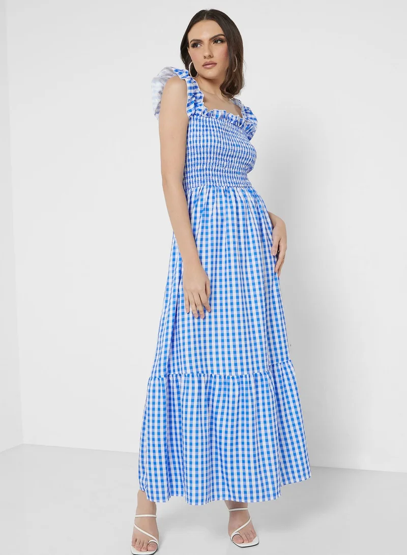 ELLA Gingham Ruffle Dress