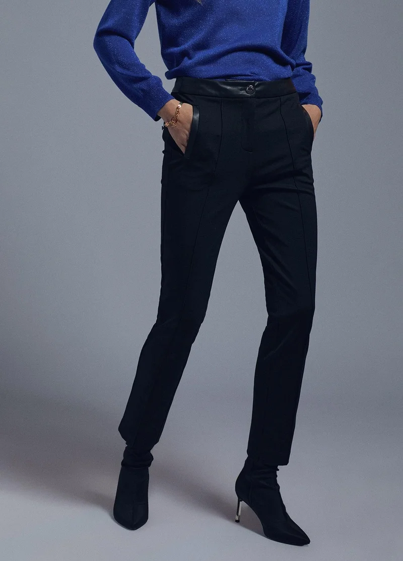 Lola Casademunt Faux leather detail trousers