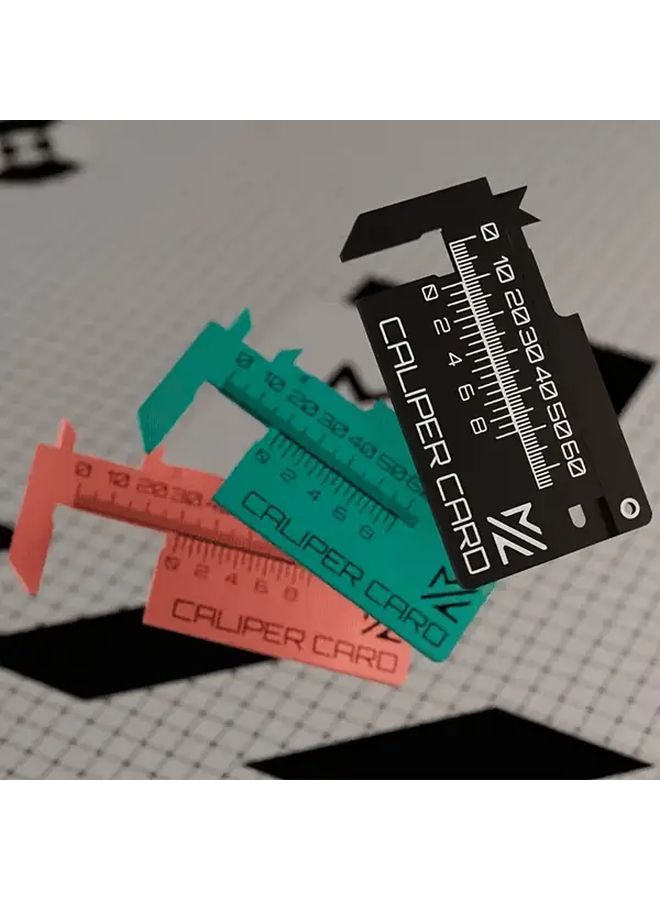 1pc 3D Printed Vernier Caliper Card Keychain Mini Ruler with Detailed Scale Durable Plastic Construction Precision Measurement Ideal for Engineering and Crafting No Batteries Needed Red - Image 1