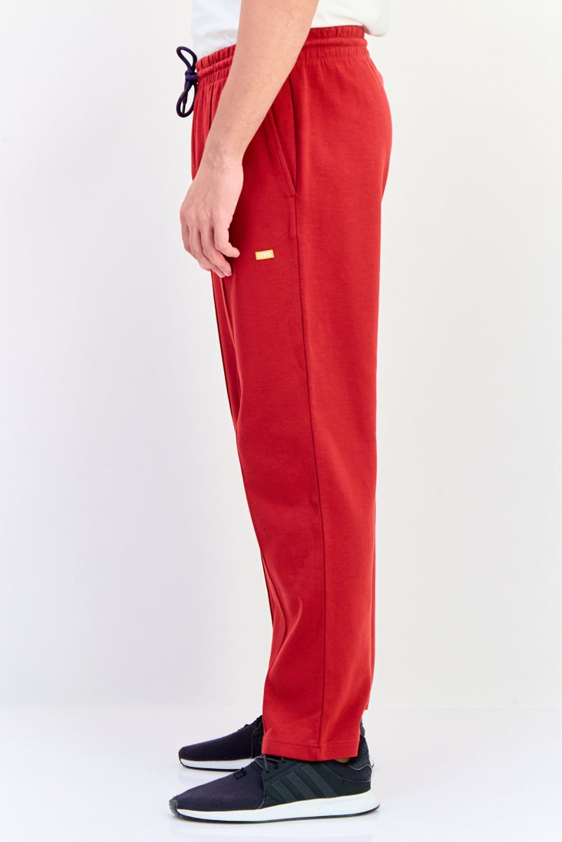 Levi's Men Regular Fit Gold Tap Drawstring Brand Logo Sweatpants, Dark Red  - Image 3