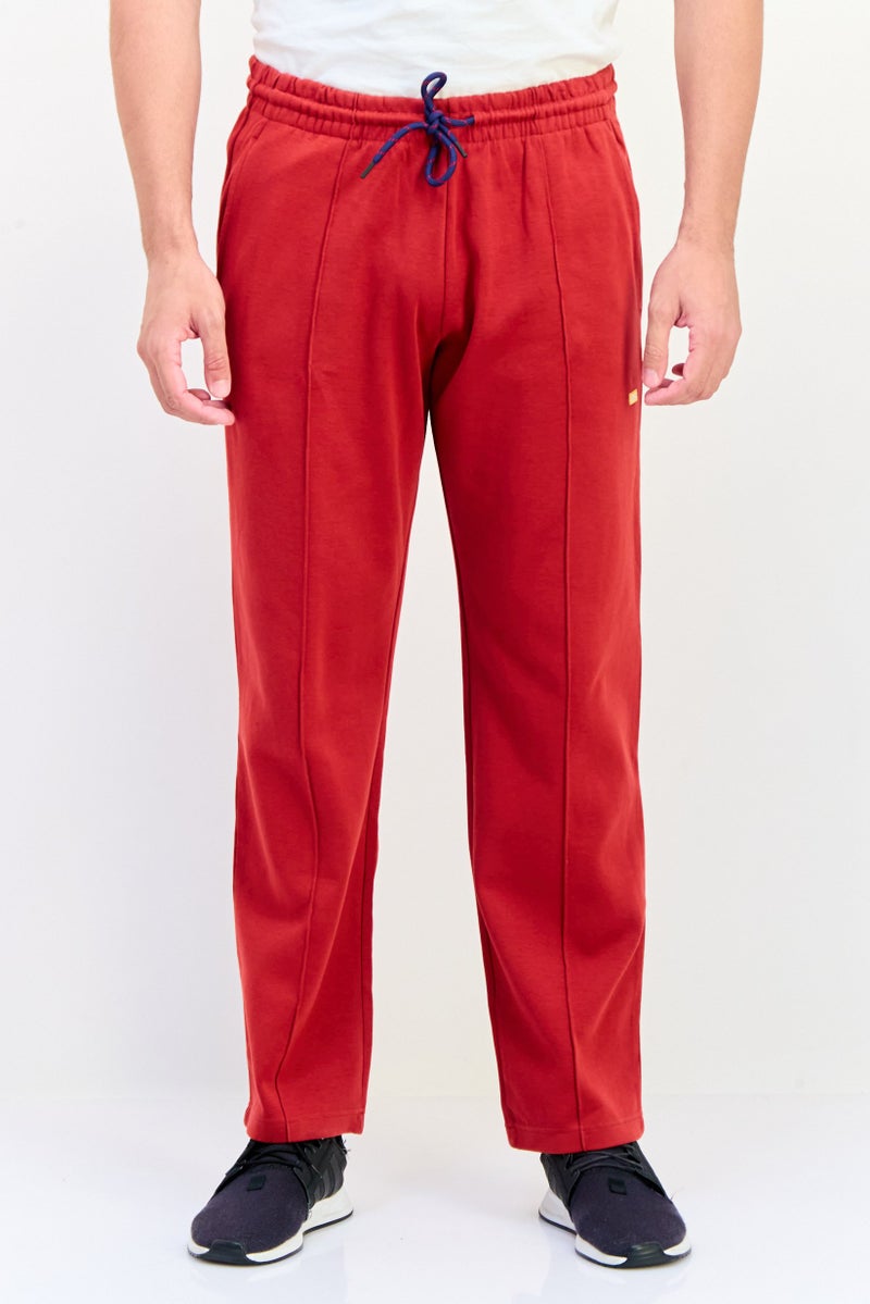 Levi's Men Regular Fit Gold Tap Drawstring Brand Logo Sweatpants, Dark Red  - Image 1