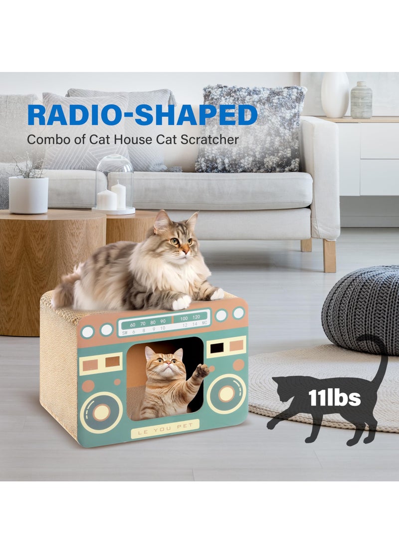 Excefore Cat Enrichment Toy Vertical Cat Nest for All Seasons Radio Cat Scratcher Cardboard Lounge Bed Durable Pads Prevent Furniture Damage Corrugated Scratcher Box Toy for Cat Birthday - Image 3