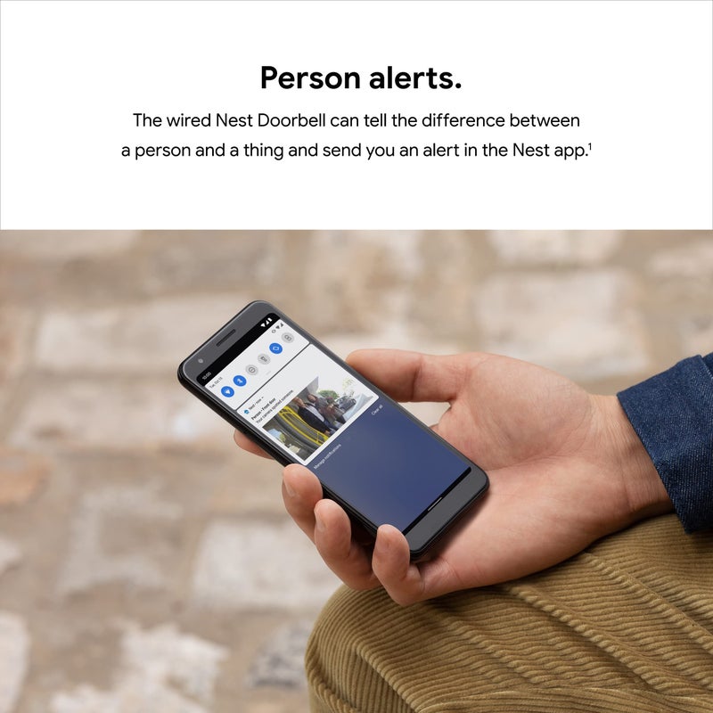 Google Nest Doorbell (Wired) - Formerly Nest Hello - Video Doorbell with 24/7 Streaming - Smart Doorbell Camera for Home with HDR Video, HD Talk and Listen, Night Vision, and Person Alerts - Image 4