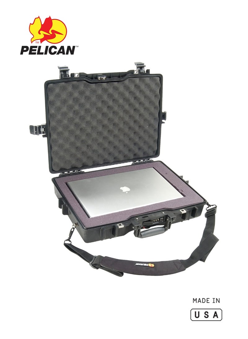 بيلكان حقيبة حماية Pelican 1495 للابتوب مع إسفنج، أسود، حقيبة صلبة مقاومة للماء بتصنيف IP67 - Image 2