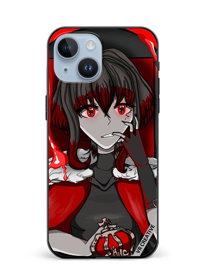 VR CREATIVE Protective Case Cover For Apple iPhone 15 Plus Portrait Of Anime Character Girl Design Multicolour - Image 1