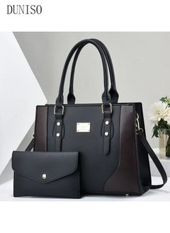 DUNISO 2PCS Handbag and Purse Set for Women Crossbody Leather Tote Top Handle Satchel Shoulder Bags with Adjustable Strap Tassel Pendant for Work  - Image 2