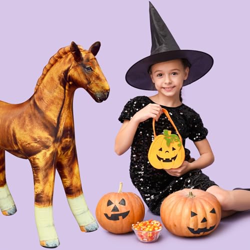 Jet Creations Horse Inflatable 38" L x 30" H – Golden Brown Blow Up Animal Toy, Gift for Kids Ages 3+ – Western Party, Thanksgiving & Christmas Decorations, Winter Holiday Home Decor, Photo Prop, 1 PC - Image 4