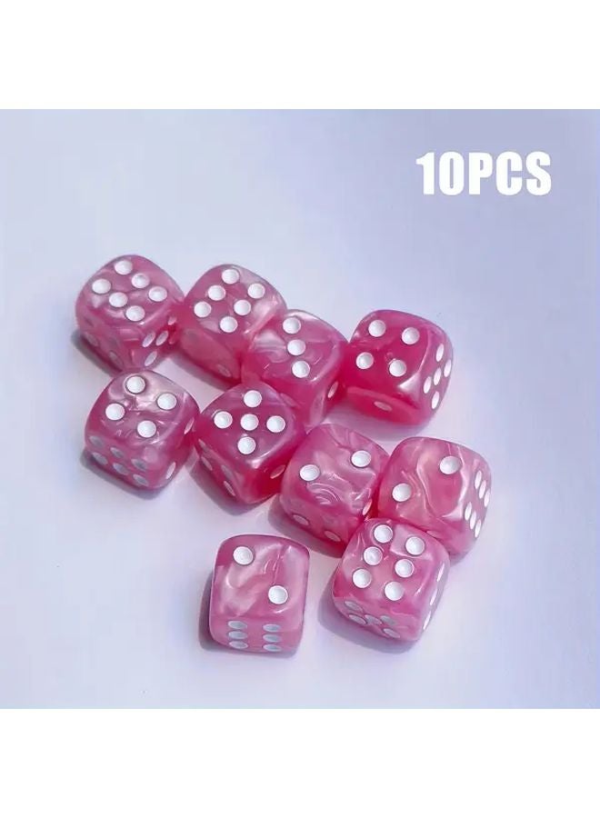 مجموعة زهر D6 ذات الزوايا الدائرية الوردية بتصميم لؤلؤي، 30 قطعة، إكسسوارات ألعاب الشطرنج، هدية - Image 1