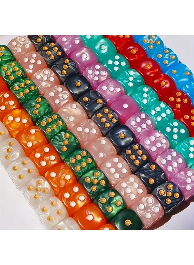 مجموعة زهر D6 ذات الزوايا الدائرية الوردية بتصميم لؤلؤي، 30 قطعة، إكسسوارات ألعاب الشطرنج، هدية - Image 2