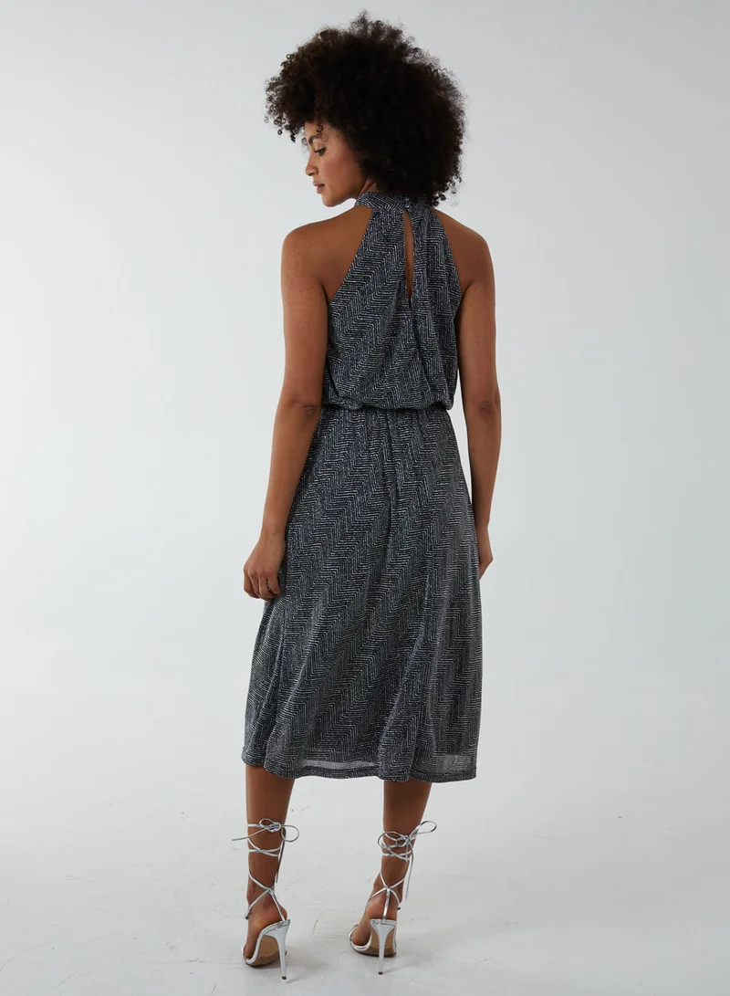 بلو فانيلا Blouson Elasticated Halter Neck Midi Dress