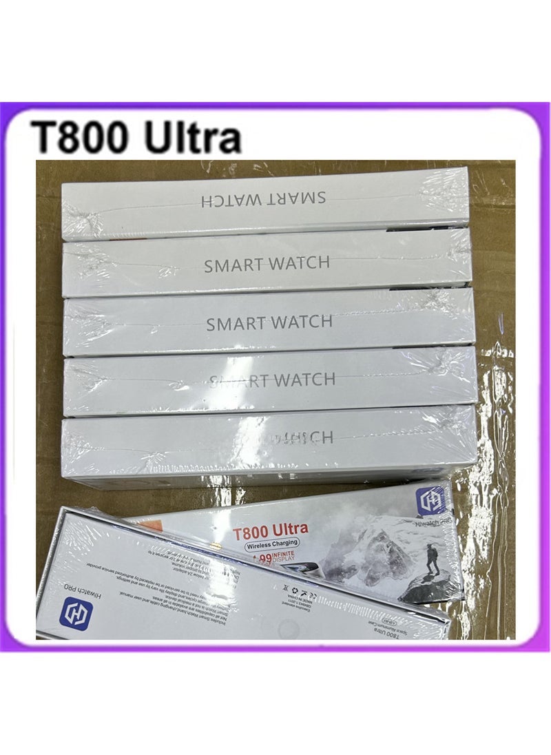 Generic - 1 x 5 pcs T800Ultra Smartwatch Bluetooth Sports Wireless Charging black-English - Image 1