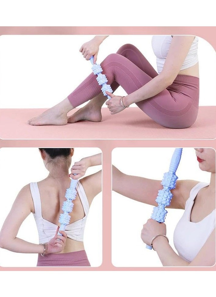 QSHOP QSHOP® Premium Massage Stick for Muscles, Muscle Therapy Balls, Muscle Pain Relief, Self Massage Roller Stick, Cushioned Ergonomic Handle with 3 Pointed Massage Balls for Yoga Massage  - Image 4