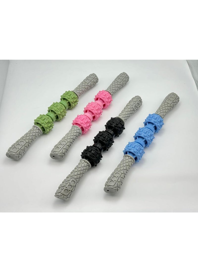 QSHOP QSHOP® Premium Massage Stick for Muscles, Muscle Therapy Balls, Muscle Pain Relief, Self Massage Roller Stick, Cushioned Ergonomic Handle with 3 Pointed Massage Balls for Yoga Massage  - Image 2