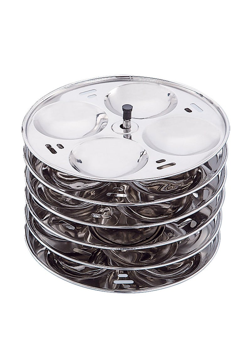 Expresso - Expresso Round Stainless Steel Idli Thattu w/Stand for Idly Maker Pot (6 Plates/ 24 Idlis) - Image 1