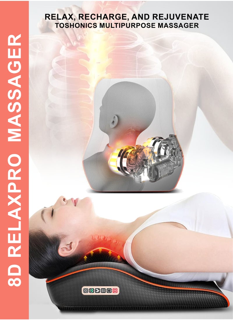 Toshonics Relaxpro Neck Massager With Heat, Adjustable Modes, Deep Tissue Therapy, Pain Relief, Muscle Relaxation, Portable, Shiatsu Massage, Ergonomic Design, Home & Office Use, Lightweight, Soothing Heat Function  - Image 1