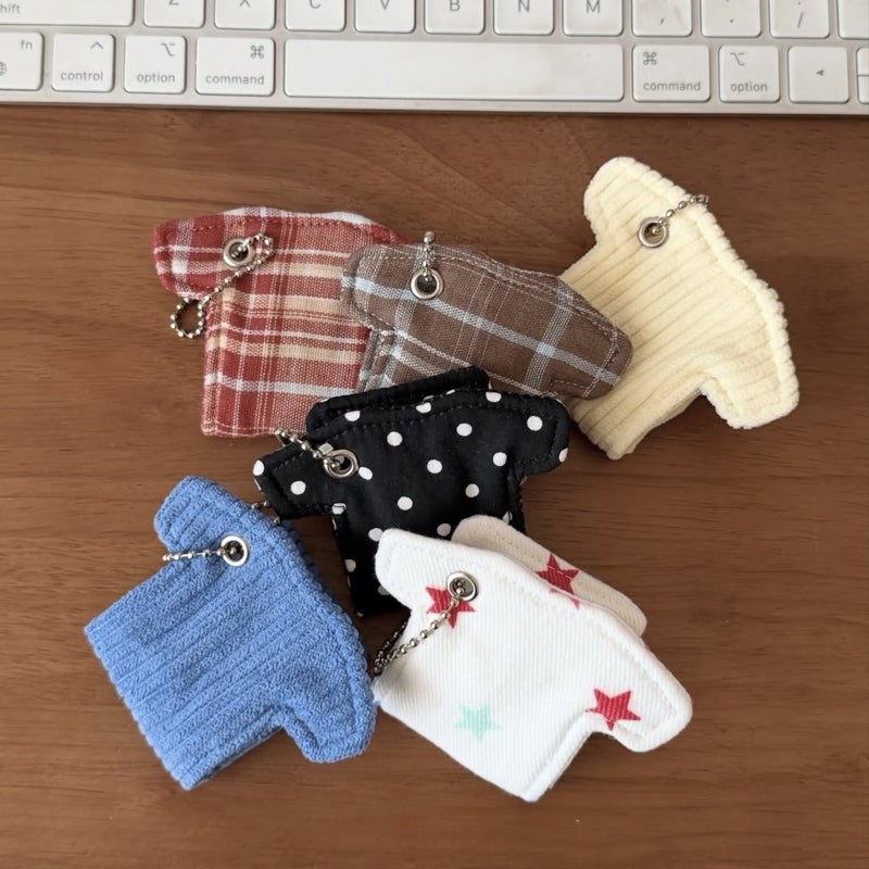 Creative Star-Shaped Cable Organizer Keychain Hook - Polka Dot & Stripe Patterns