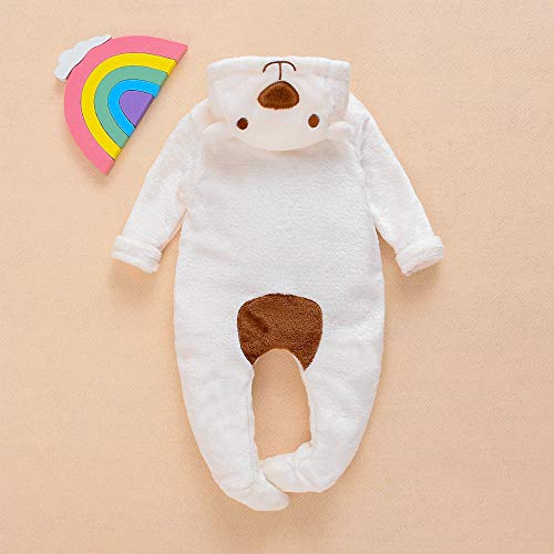 VERNILLA Newborn Baby Bear Fleece Romper One-Piece Footies Jumpsuit Pajama Infant Outfit for Baby Boys Girls(0-3 Months) - Image 3