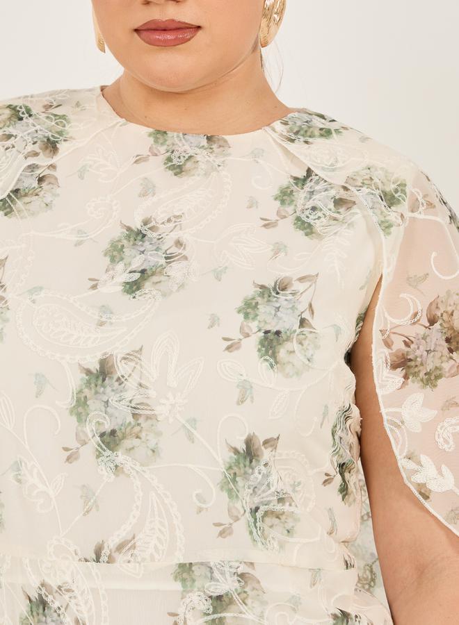 ستايلي فستان مناسبات بنقشة الزهور - Image 4