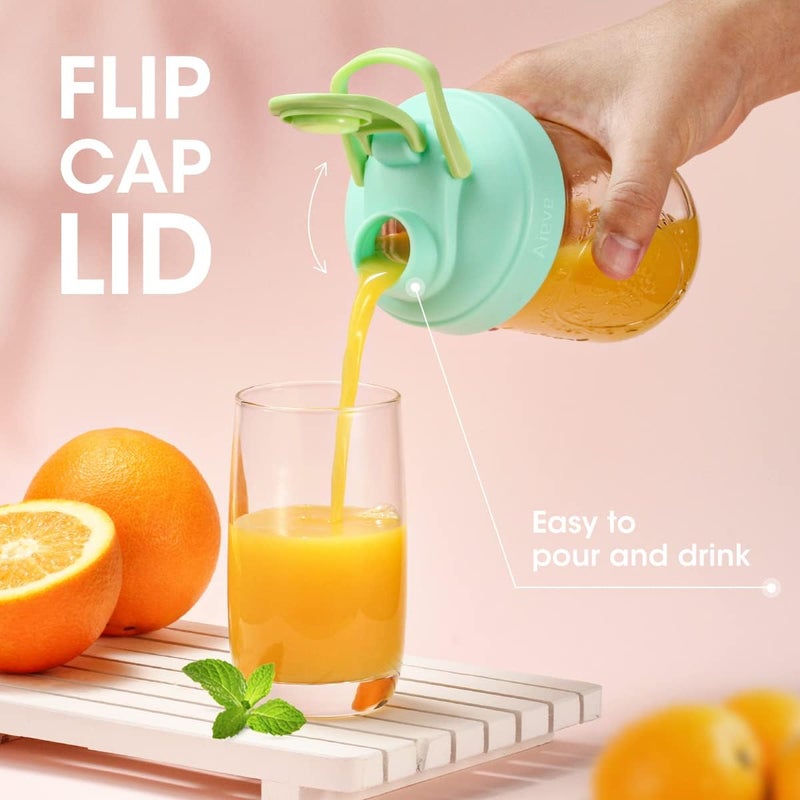 Aieve Mason Jar Lids, 4 Pack Wide Mouth Mason Jar Pour Spout Lid, Canning Lids with Flip Top Lid, Leak-Proof - Image 2