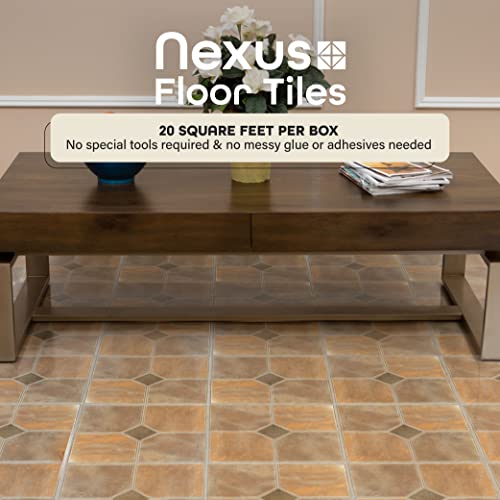 Achim Nexus Self Adhesive 12-Inch Vinyl Floor Tiles, 20 Tiles - 12" x 12", Rustic Slate Pattern - Peel & Stick, DIY Flooring for Kitchen, Dining Room, Bedrooms & Bathrooms by Achim Home Decor - Image 2