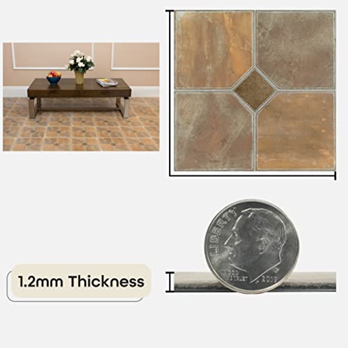 Achim Nexus Self Adhesive 12-Inch Vinyl Floor Tiles, 20 Tiles - 12" x 12", Rustic Slate Pattern - Peel & Stick, DIY Flooring for Kitchen, Dining Room, Bedrooms & Bathrooms by Achim Home Decor - Image 3