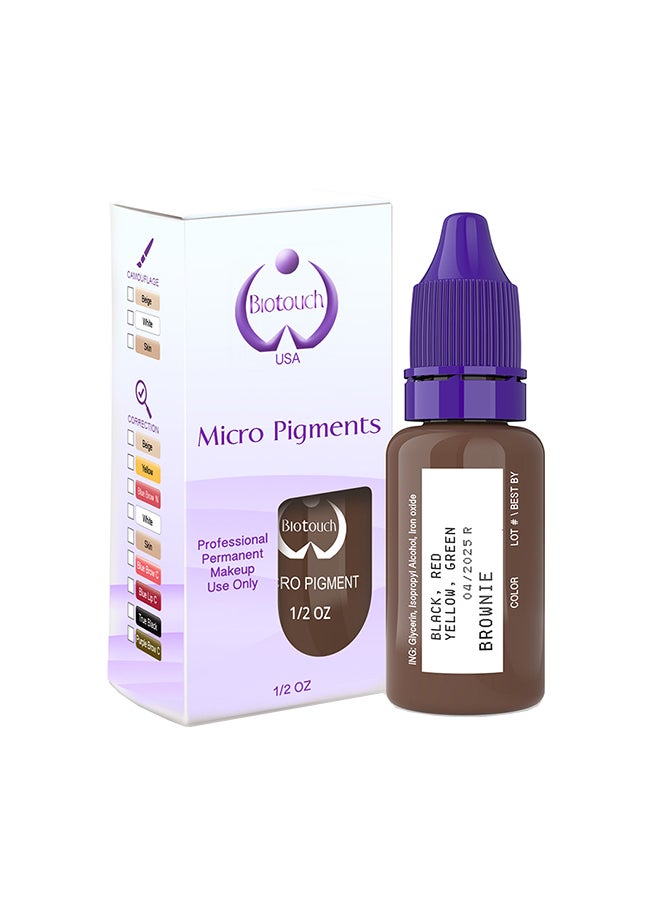 Biotouch Micro Pigments For Eyebrow Lash No Mixing Eyebrow Pigment For Shading Hair Stroke  Brownie  - Image 1