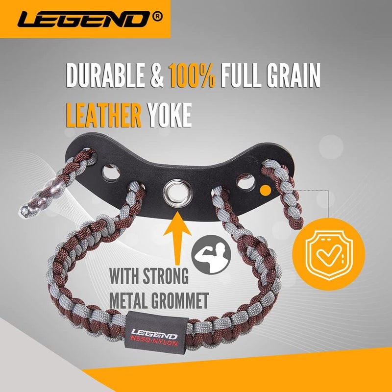 Legend 550 Paracord Bow Wrist Sling - Compound Bow Stabilizer & Hand Loop Carrier for Bow Hunting - Adjustable Wrist Strap with Durable Leather Yoke, Strong Metal Grommets - Archery Accessories & Gear - Image 4