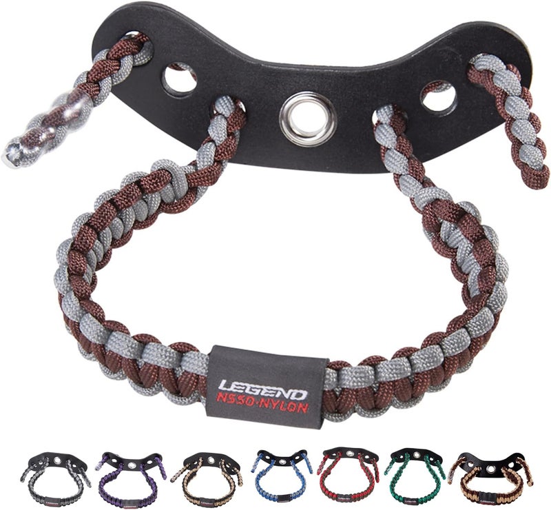 Legend 550 Paracord Bow Wrist Sling - Compound Bow Stabilizer & Hand Loop Carrier for Bow Hunting - Adjustable Wrist Strap with Durable Leather Yoke, Strong Metal Grommets - Archery Accessories & Gear - Image 1