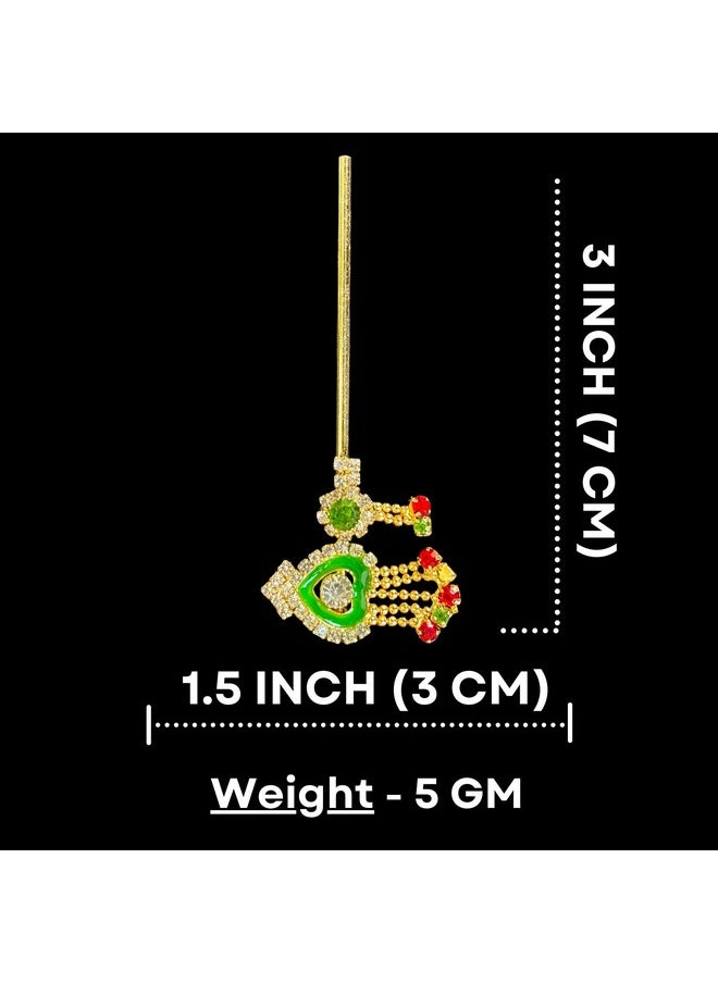 Salvus App SOLUTIONS Salvus APP SOLUTIONS Handcrafted Metal Work Bansuri/Flute for Krishna Idol - Decorative Indian Artwork for Home or Office Decor (Multicolor, 3 x1.5 inch)  - Image 2