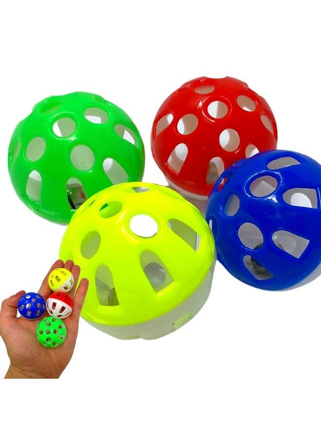Bonka Bird Toys Bonka Bird Toys 35036 Pk4 Jingle Balls Foot Talon Parrot Cage Toys, Parrotlet, Budgie, Quaker, Cockatiel, Parakeet, Cat, Kitten, and Similar - Image 1