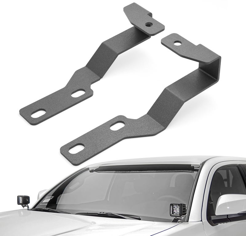 YZONA Ditch Hood Light Brackets Mounts APillar Lighting Bracket Auxiliary Offroad LED Pod Work Compatible with Toyota Tacoma 2005 2006 2007 2008 2009 2010 2011 2012 2013 2014 2015 2PCS Black - Image 2