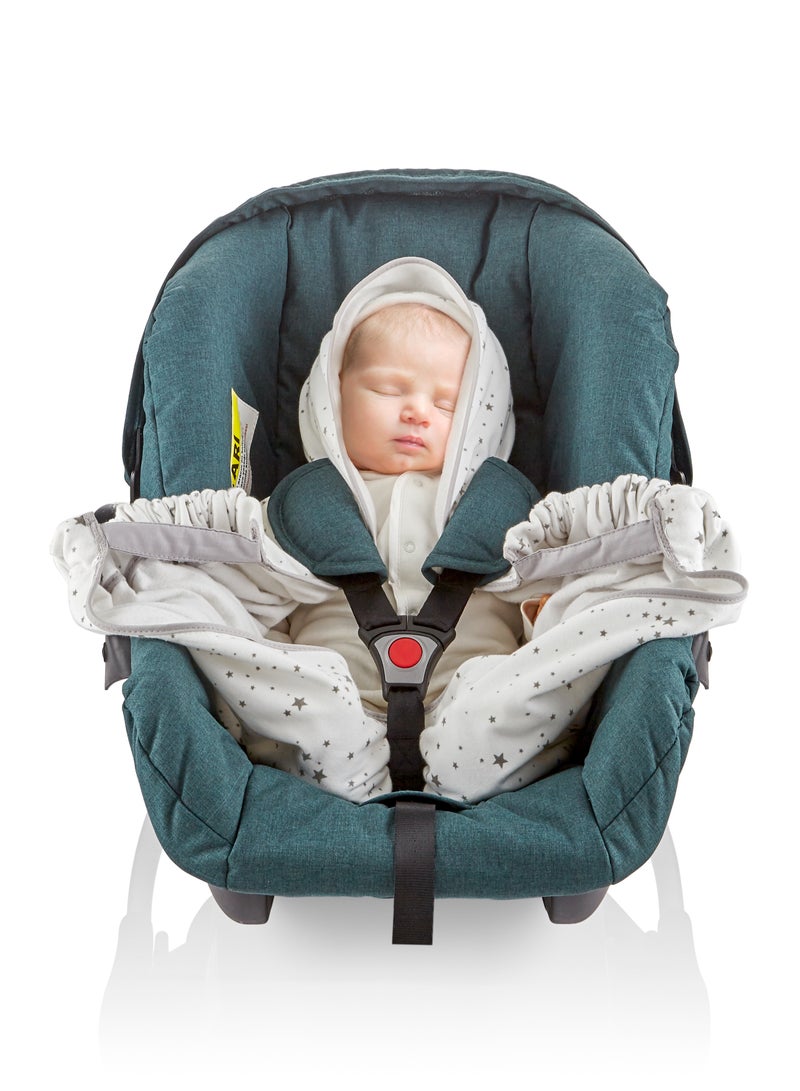 BabyJem Babyjem Stork Carrier Cover for Newborns with Head Support Sponge, Easy Transition to Sleep, Washable, Baby Carrier Pillow for Car Seat, Pram, Cot & Crib, Soft Clubs for Gentle Shaking  - Image 2