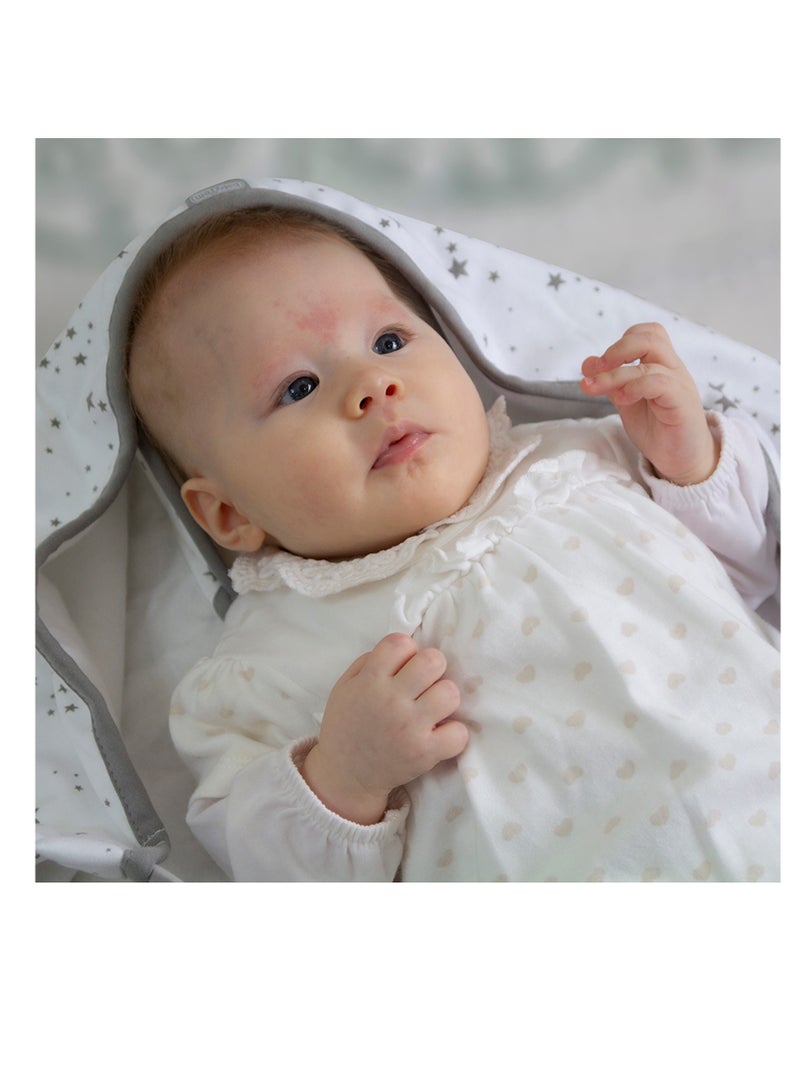 BabyJem Babyjem Stork Carrier Cover for Newborns with Head Support Sponge, Easy Transition to Sleep, Washable, Baby Carrier Pillow for Car Seat, Pram, Cot & Crib, Soft Clubs for Gentle Shaking  - Image 4