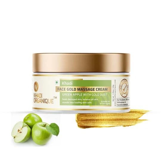 Khadi ORGANIQUE Khadi Organique Combo of Gold Face Massage Cream Peel Off Mask for Men Women Removes Blackheads and Whiteheads Deep Skin Purifying Cleansing Suitable For All skin Types 100 G - Image 2