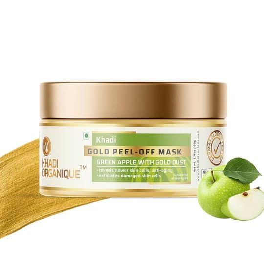 Khadi ORGANIQUE Khadi Organique Combo of Gold Face Massage Cream Peel Off Mask for Men Women Removes Blackheads and Whiteheads Deep Skin Purifying Cleansing Suitable For All skin Types 100 G - Image 5