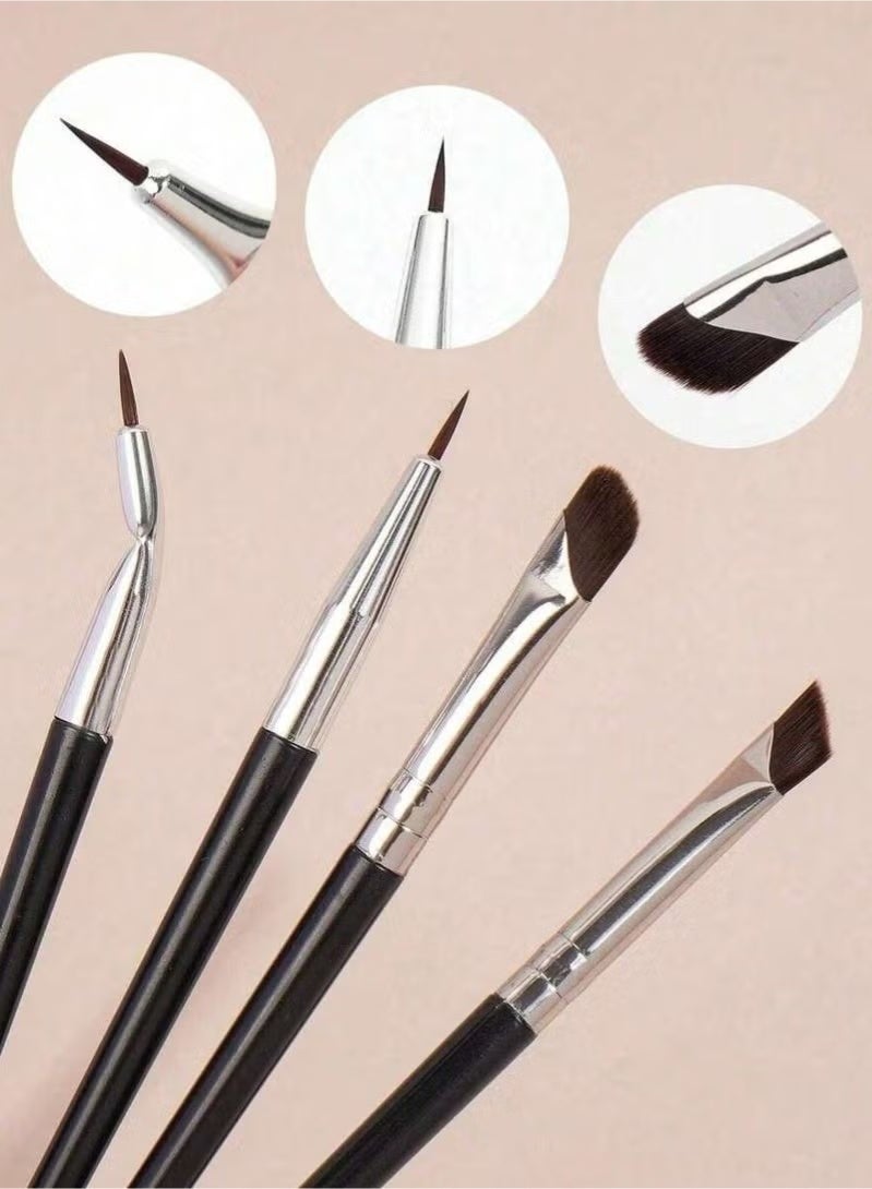 مجموعة فرش الحواجب ومكياج العيون من 7 قطع، فرش مكياج دقيقة رفيعة للغاية بزاوية دقيقة، جل تحديد العيون بدقة - Image 5