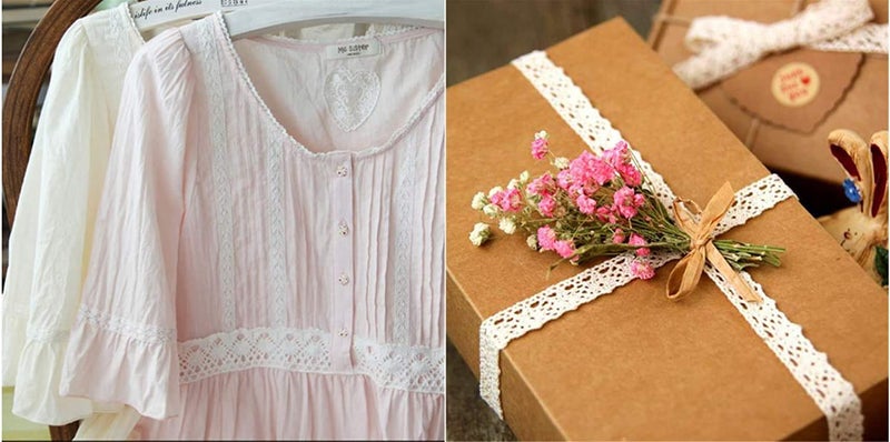 DIY Crafts Pack of 45 mtr 15x3, Black, 15 Yards White/Black/Ivory Knitting Cotton Lace Ribbon Handmade Patchwork Scrapbook Craft for DI(Pack of 45 mtr 15x3, Black) - Image 2