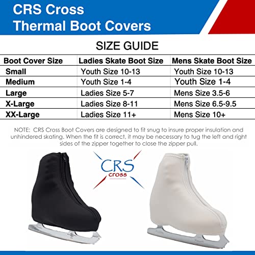 CRS Cross Thermal Ice Skate Boot Covers. Insulated Warm Neoprene Thermal Covers for Ice Skating, Roller, Hockey and Figure Skates. (Black, Large) - Image 3