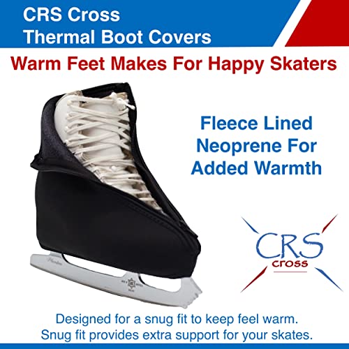CRS Cross Thermal Ice Skate Boot Covers. Insulated Warm Neoprene Thermal Covers for Ice Skating, Roller, Hockey and Figure Skates. (Black, Large) - Image 2