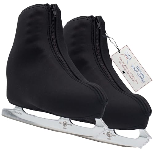 CRS Cross Thermal Ice Skate Boot Covers. Insulated Warm Neoprene Thermal Covers for Ice Skating, Roller, Hockey and Figure Skates. (Black, Large) - Image 1