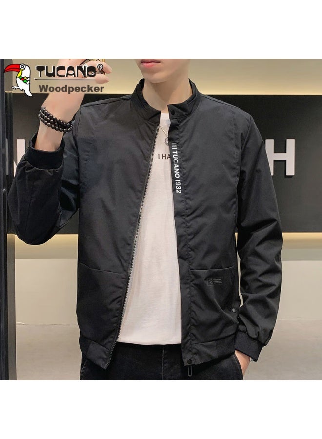 Tucano Tucano Men's Jacket, Spring And Autumn Stand-collar Casual Jacket, Men's Workwear Top, Loose-fitting Trendy Menswear, Black, 2xl - Image 3